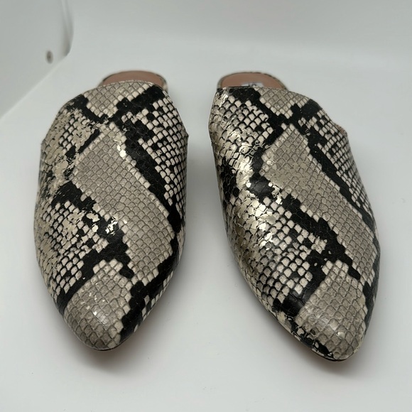 Steve Madden Mattis Python Snakeskin Pointed Toe Slip On Mules Flats Size 8.5 - Picture 7 of 12